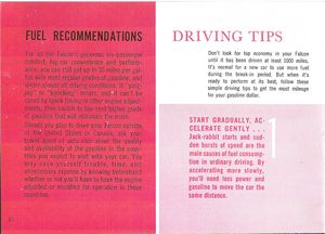 1961 Ford Falcon Owner's Manual Page 30: Fuel Recommendations & Driving Tips