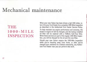 1961 Ford Falcon Owner's Manual Page 32: Mechanical Maintenance