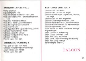 1961 Ford Falcon Owner's Manual Page 35: Maintenance Schedule
