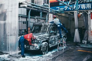 Mercedes-Benz G-Class getting washed