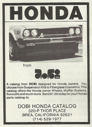1983 Dobi Honda Advertisement