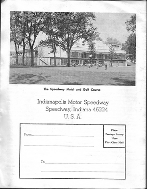 Indianapolis Motor Speedway: 1971 Visitor Guide