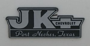 JK Chevrolet Dealership Tag