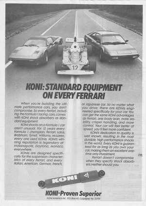 Koni Ferrari Advertisement 1983