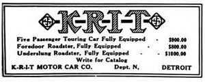 1912 K-R-I-T Advertisement