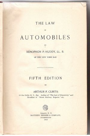 The Law of Automobiles/Huddy on Automobiles Title Page