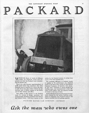 1921 Packard Truck Advertisement