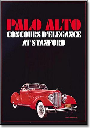 1986 Palo Alto Concours d'Elegance at Stanford Poster - 1934 Packard Twelve
