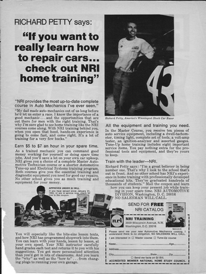 Richard Petty NRI Schools Advertisement