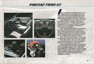 1985 Pontiac Catalog Cover - Pontiac Fiero GT