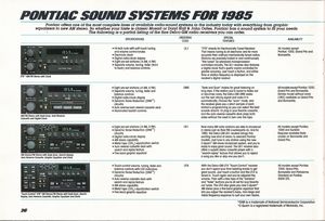 1985 Pontiac Catalog - Pontiac Sound Systems for 1985