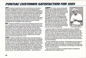 1985 Pontiac Catalog - Pontiac Customer Satisfaction for 1985