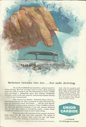 1961 Union Carbide Prestone Spray De-Icer Ad
