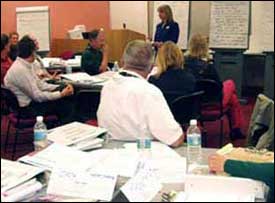 Linking the Planning and NEPA processes helps State DOTs and resource agencies avoid duplicative processes, make better decisions, and realize environmental stewardship and streamlining goals. Here, New Mexico Secretary of Transportation, Rhonda Faught, listens a presentation of the Action Plan at the Manager's Workshop.