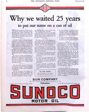 1921 Sunoco Advertisement
