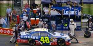 Jimmie Johnson pit stop at the 2009 Coca-Cola 600