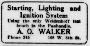 A.O. Walker Advertisement