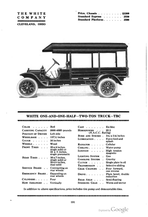 White TBC One-and-One-Half/Two-Ton Truck